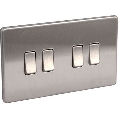 Placa de pared de acero inoxidable certificada ROHS ISO para interruptores personalizables según la demanda