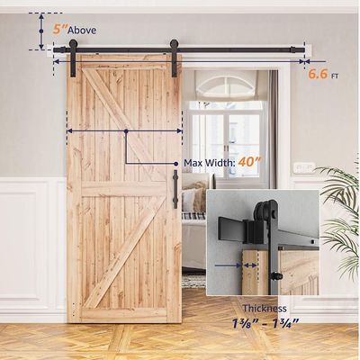 Color personalizado 6.6 FT de trabajo pesado robusto Kit de hardware de puerta corredera de granero para la industria
