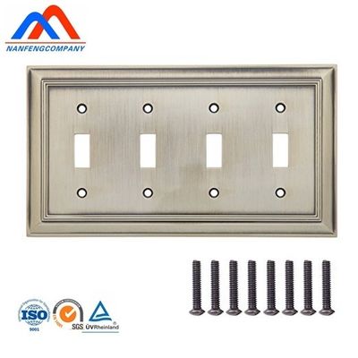 Placa de pared de acero inoxidable certificada ROHS ISO para interruptores personalizables según la demanda