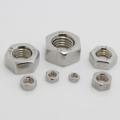 Acero inoxidable de carbono 304 316 DIN934 ASTM 18.2.2 Frutos secos hexagráficos con acabado con zinc