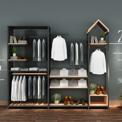 Unidad de combinación colgante alta de alta densidad de acabado de cobre para ropa Muebles de tienda