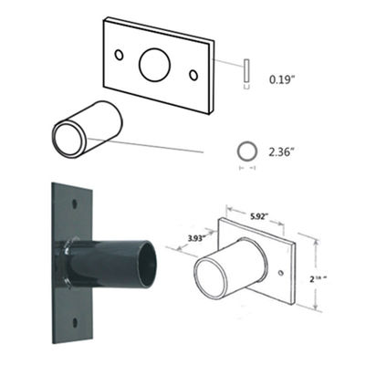 Bracket de palo de luz de fresado Tenon personalizado para LED Light en bronce brillante