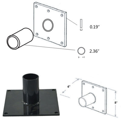 Soporte de montaje de pared no estándar en forma de T para soporte de tenón superior de poste personalizado