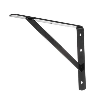 Custom 12x8 Black Power Coating Heavy Duty Triangle Shelf Bracket y Proceso de perforación
