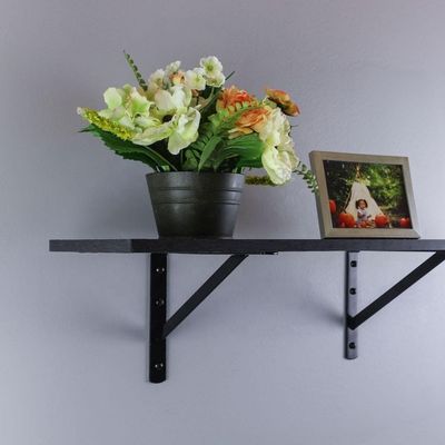 Custom 12x8 Black Power Coating Heavy Duty Triangle Shelf Bracket y Proceso de perforación