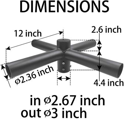 Bracket de un solo lado de luz de polo brazo Bracket Quad Spoke 3" Tenon Adaptador de ajuste de 3-10mm de espesor