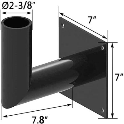 Anodizado de 90 grados en forma de L, poste cuadrado, soporte superior para la caja de zapatos LED, poste de luz de estacionamiento