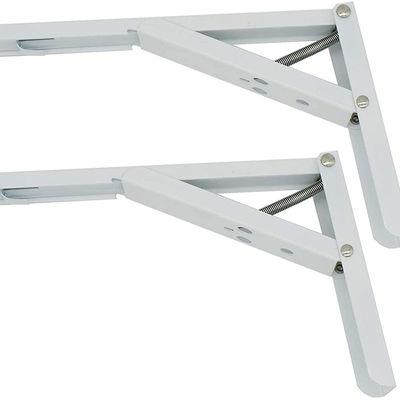 12" soporte de estantería plegable con carga de resorte para montaje en pared en la industria 1,5-2,0 mm de espesor