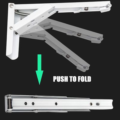 12" soporte de estantería plegable con carga de resorte para montaje en pared en la industria 1,5-2,0 mm de espesor