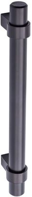 6.63 pulgadas de acero inoxidable de barra recta gabinete mango de 5 pulgadas agujero centro plano negro