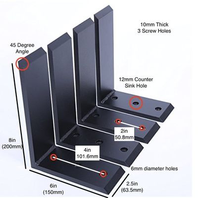Servicio de soportes de mesa flotante no estándar / soportes de estantería de montaje en pared de acero carbono