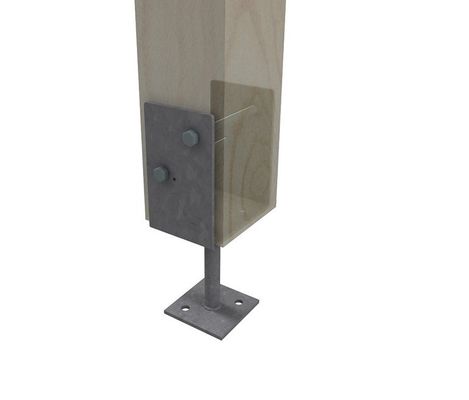 Base de postes metálicos recubiertos en polvo para pisos compuestos de aluminio pulido