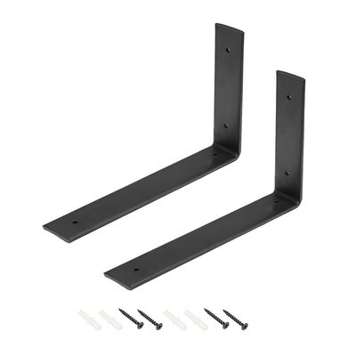 Brackets de estantería flotante de pared de hierro metálico negro personalizado con proceso de corte incluido