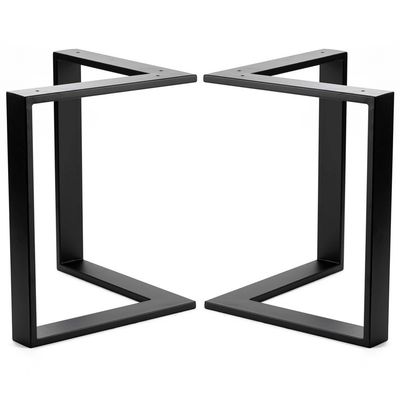 Piernas de mesa de metal de estilo cuadrado negro para escritorio personalizado