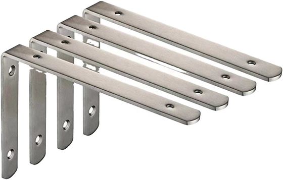 Soporte de pared de montaje de aluminio metálico pulido a medida con proceso de perforación