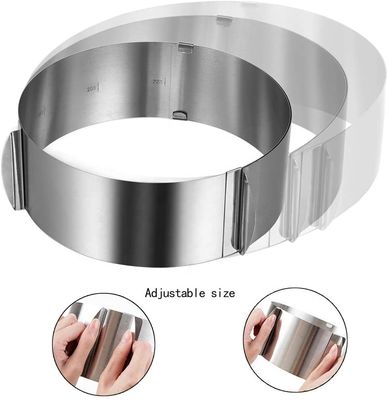 Molde de mousse de pastel ajustable con anillo de pastel de acero inoxidable 6-12 pulgadas Decoración de horneado