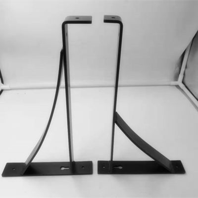 Usado ampliamente soporte de muebles de acero al carbono negro revestido con polvo personalizado para estantería flotante