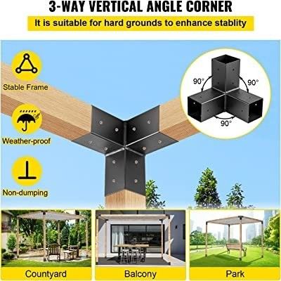 Kit de pérgola de acero para espacios exteriores avanzados con soporte de madera y soportes personalizados