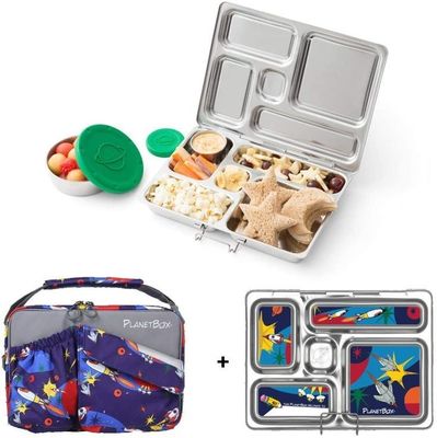 Caja de comedor de acero inoxidable personalizada con 5 compartimentos de trabajo pesado y revestido de energía