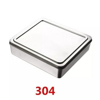 Personalización 304 acero inoxidable bandeja de horno rectangular cuadrado con material de aluminio