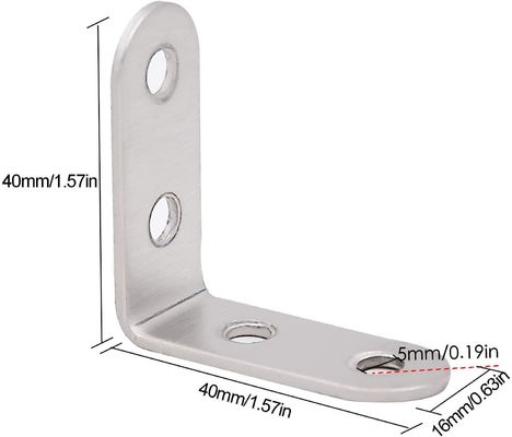 Acero inoxidable 304 Código de ángulo para el espesor de la infraestructura 0,5 mm-25 mm hecho a pedido
